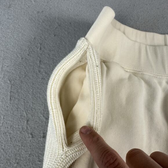 Helmut Lang Jogger Sweatpants Women’s Medium Ivory Cotton Knit Combo L02HW201 - Picture 8 of 16